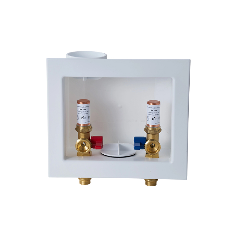 Caja de drenaje para lavadora con conexión a presión de 1/2' con protector de martillo de agua de latón