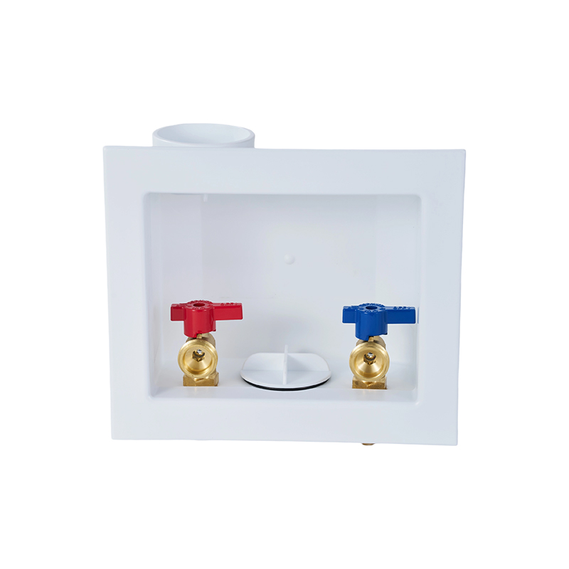 Caja de salida de lavadora con conector de bloqueo de manguito de acero inoxidable F1807